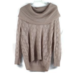 Apt 9 Brown Women's Knit Eyelet Sweater Long Sleeve Off Shoulder 2X 044